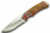 Knife with Noreena Jasper Inlays & Base - Hand-Crafted In Utah #370846-1